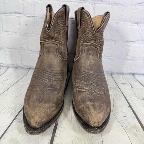 Frye Regina Ankle Booties Women Size 10 Brown Soft Leather Slip on Western - Picture 3 of 15